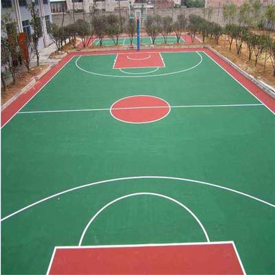 威海 塑膠籃球場(chǎng) 環(huán)保硅PU 硅PU材料鋪裝